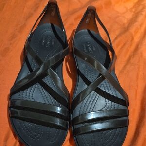 CROCS Women's Black Strappy Sandals